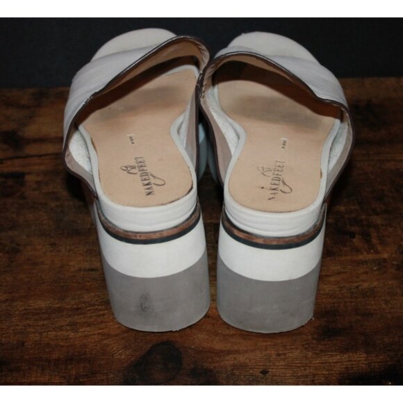 Naked Feet Women's Flow Platform Sandals Size 8.5  Off White (Mist) Chunky Boho - Picture 4 of 5